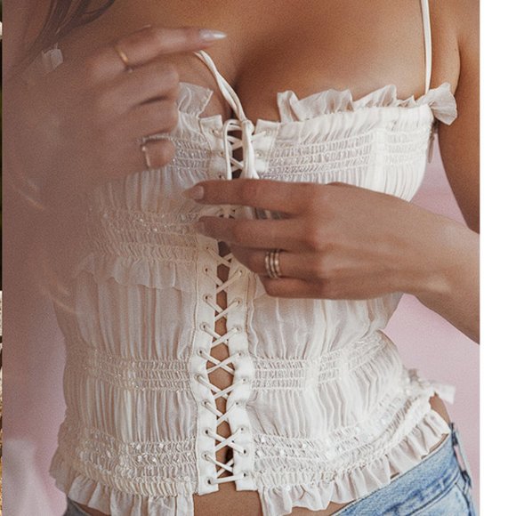 HOUSE OF CB 'Lula' Ivory Sequin Pleat Corset NWOT - Picture 5 of 8